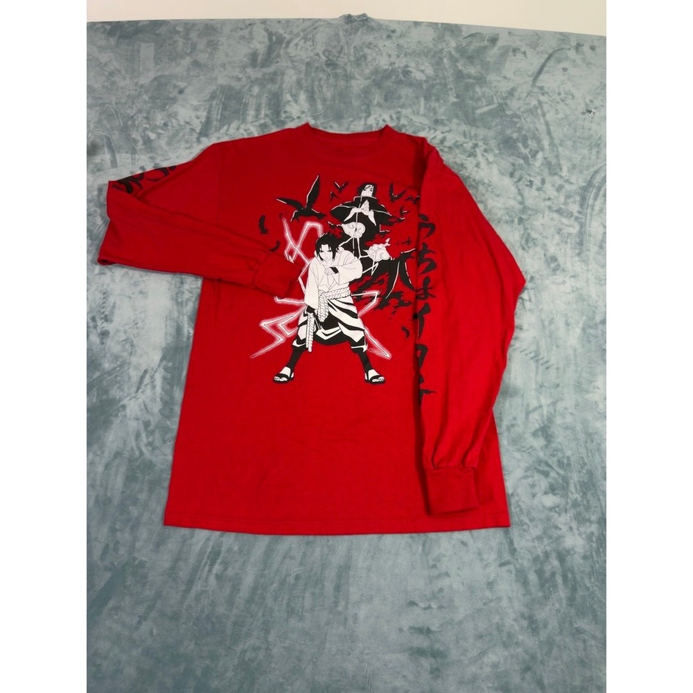 Naruto Shippuden Sasuke Itachi Uchiha Red Long Sleeve Shirt Ripple Junction Med